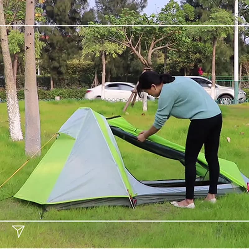 Ultralight single camping tent for mountaineering, outdoor hiking, double layer aluminum alloy pole, waterproof and UV-resistant