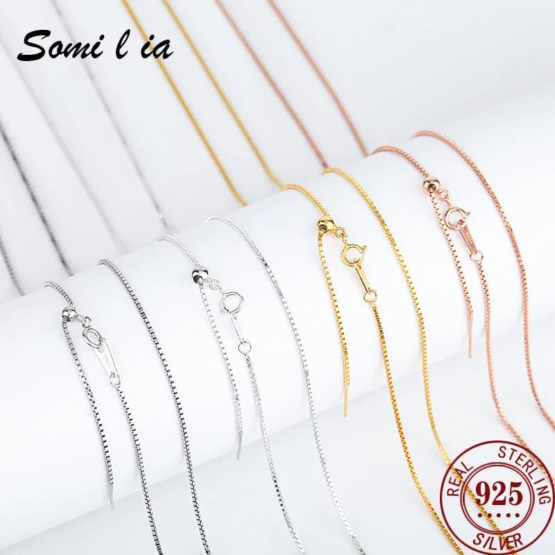 SOMILIA Collana in argento 925 con catena girocollo gioielli Collana in oro 18 carati Collo per donna Collana iniziale fai da te