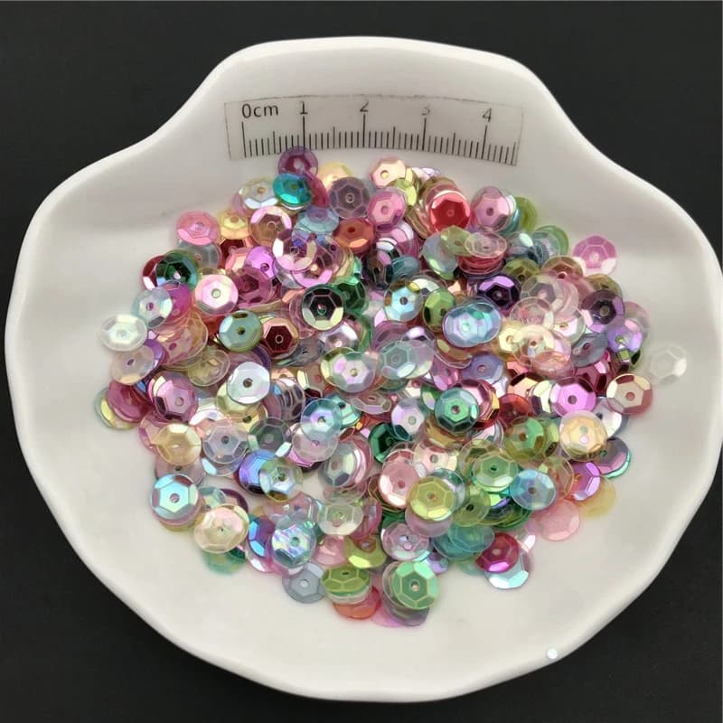 10g 6mm Paillettes trasparenti speciali in PVC con Paillettes Glitter per vestiti, cappello, scarpe. Bambini fai da te. Artigianato accessorio fatto a mano