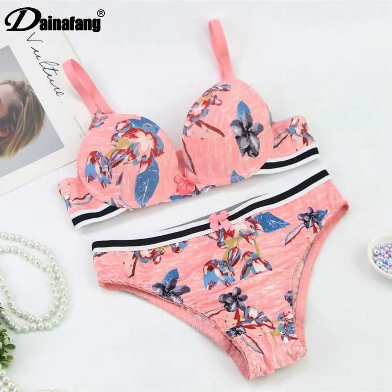 DaiNaFang 2 Pezzi BCDE Tazza Bra E Pellicole Per Cofano Set Push Up Set di Biancheria Intima Delle Donne Del Ricamo Bralette Ferretto Traspirante Lady Lingerie