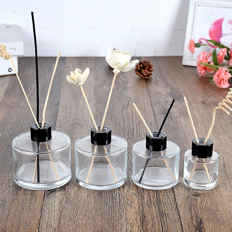 5 pezzi 50/100/150/200ml bottiglie di vetro trasparente per aromaterapia profumo diffusore contenitore decorazioni per la casa Rattan Reed diffusore bottiglia