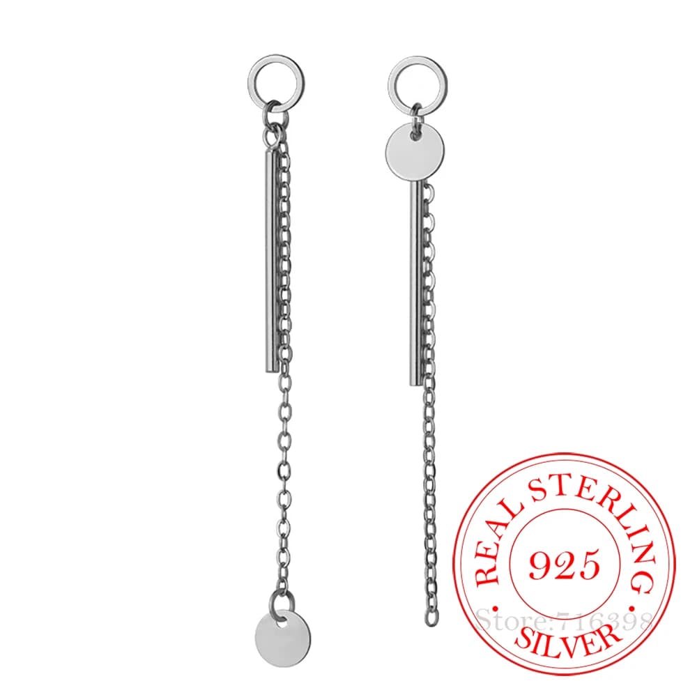 Asymmetry Round Drop Earrings For Women Girl 925 Sterling Silver Wedding Earrings boucle d'oreille Jewelry Pendientes