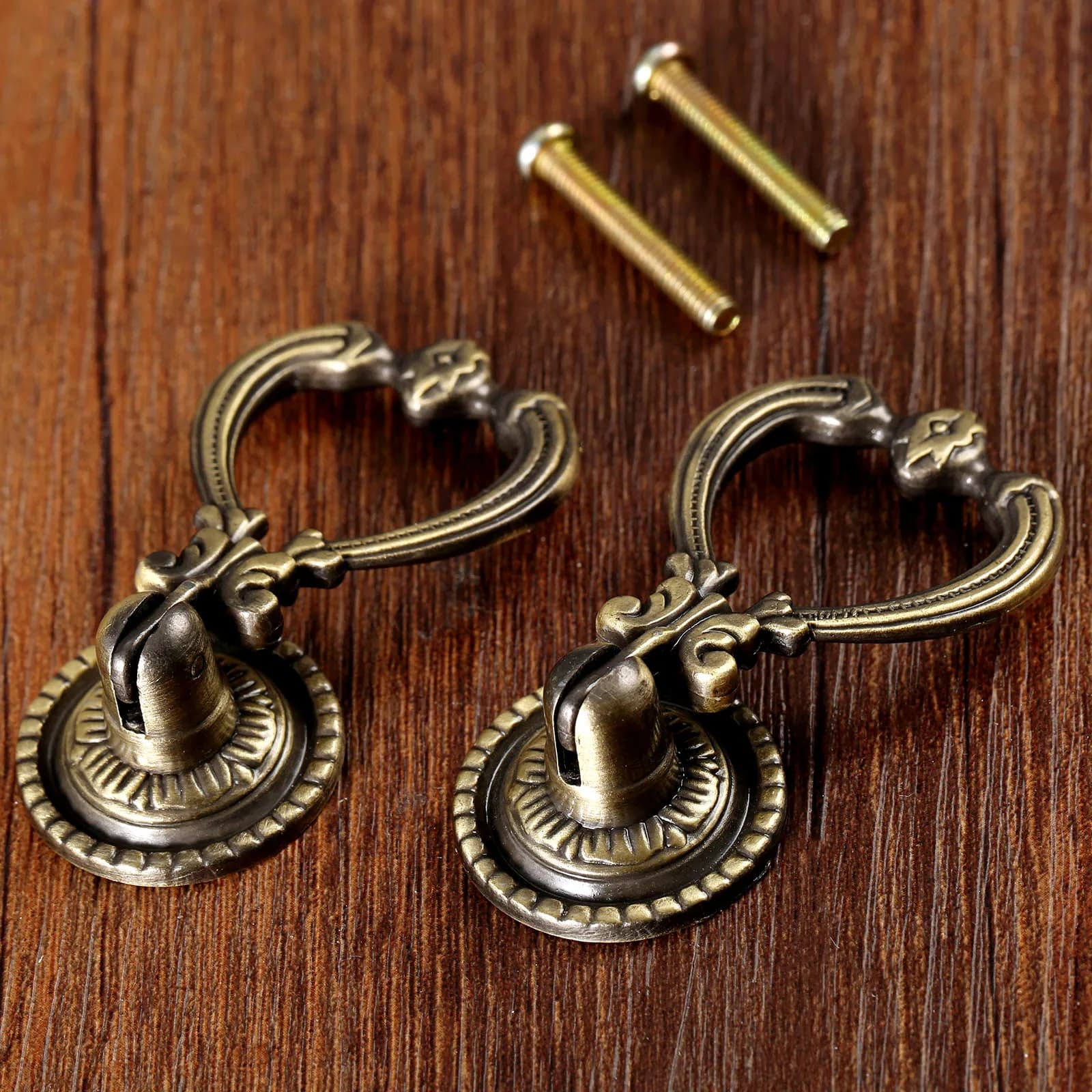2 pezzi manopole e maniglie per mobili Vintage armadio per porte armadio cassetto maniglione maniglie per mobili in ottone antico per cucina