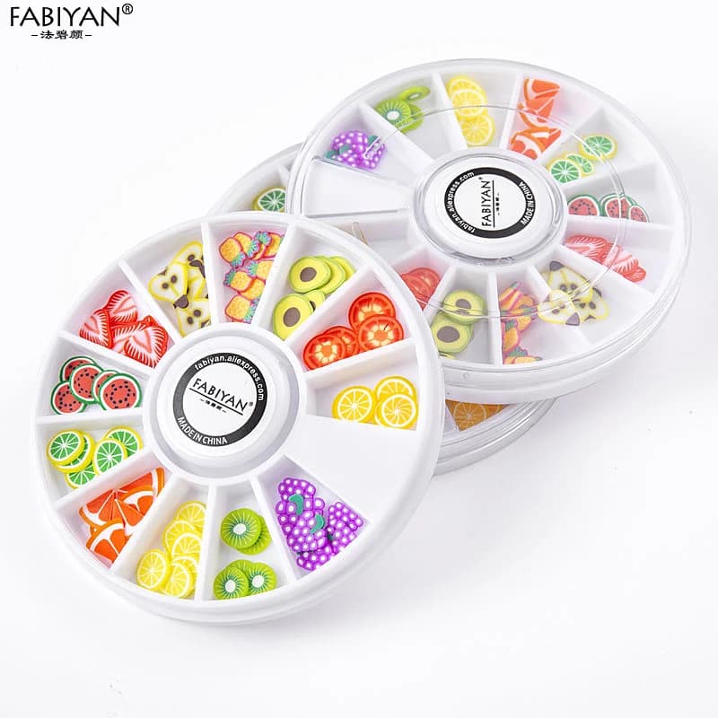 Fette di frutta 3D ruota Nail Art disegni fai-da-te ruota decorazioni per Nail Art affettare argilla polimerica