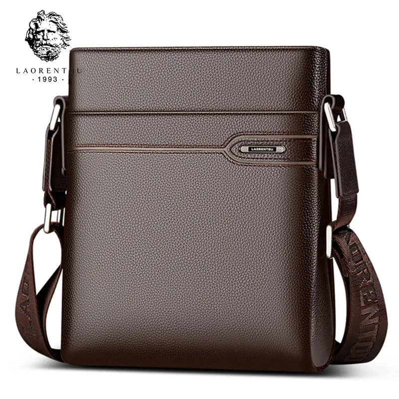 LAORENTOU Borsa a tracolla da uomo in vera pelle Borsa a tracolla da lavoro Borsa a tracolla Borsa casual in vera pelle di mucca
