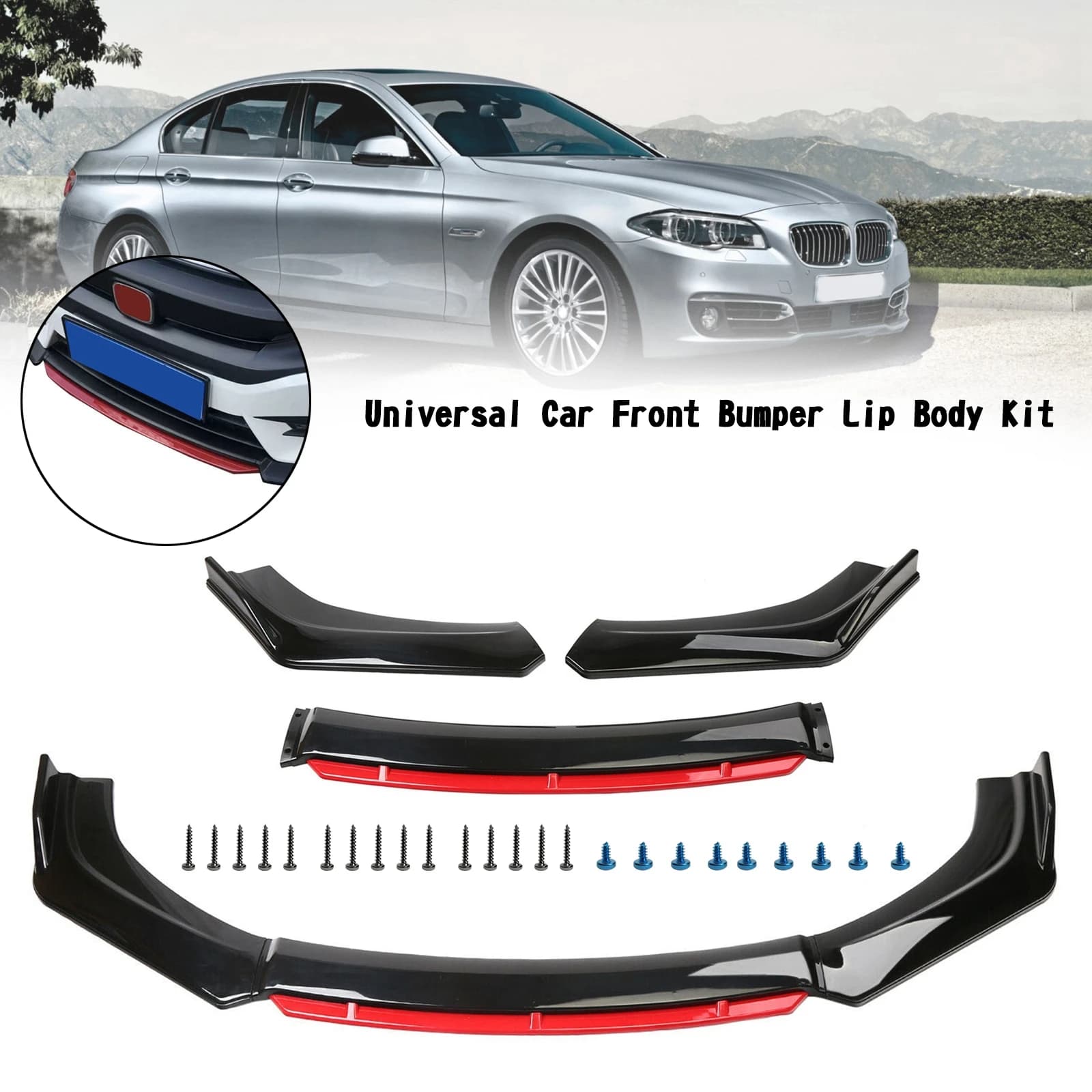 Artudatech 4PCS Universal Car paraurti anteriore Lip Body Kit Splitter Spoiler diffusore Protector accessori per auto