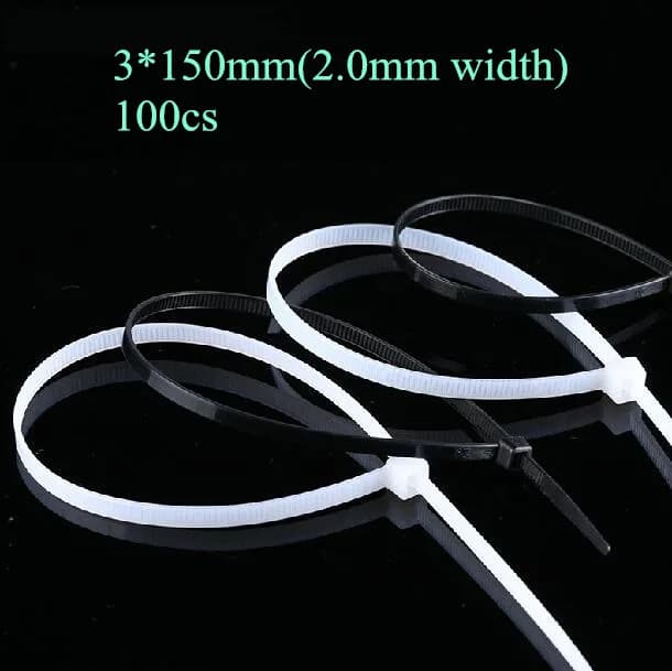 100 pz/lotto 1.8*150mm autobloccante fascetta per cavi avvolgere nylon fissaggio nero Wite organizzatore filo Zip Tie