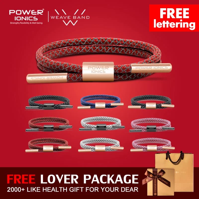 Power Ionics corda intrecciata riflettente titanio germanio 3000 anioni braccialetto da polso incisione gratuita