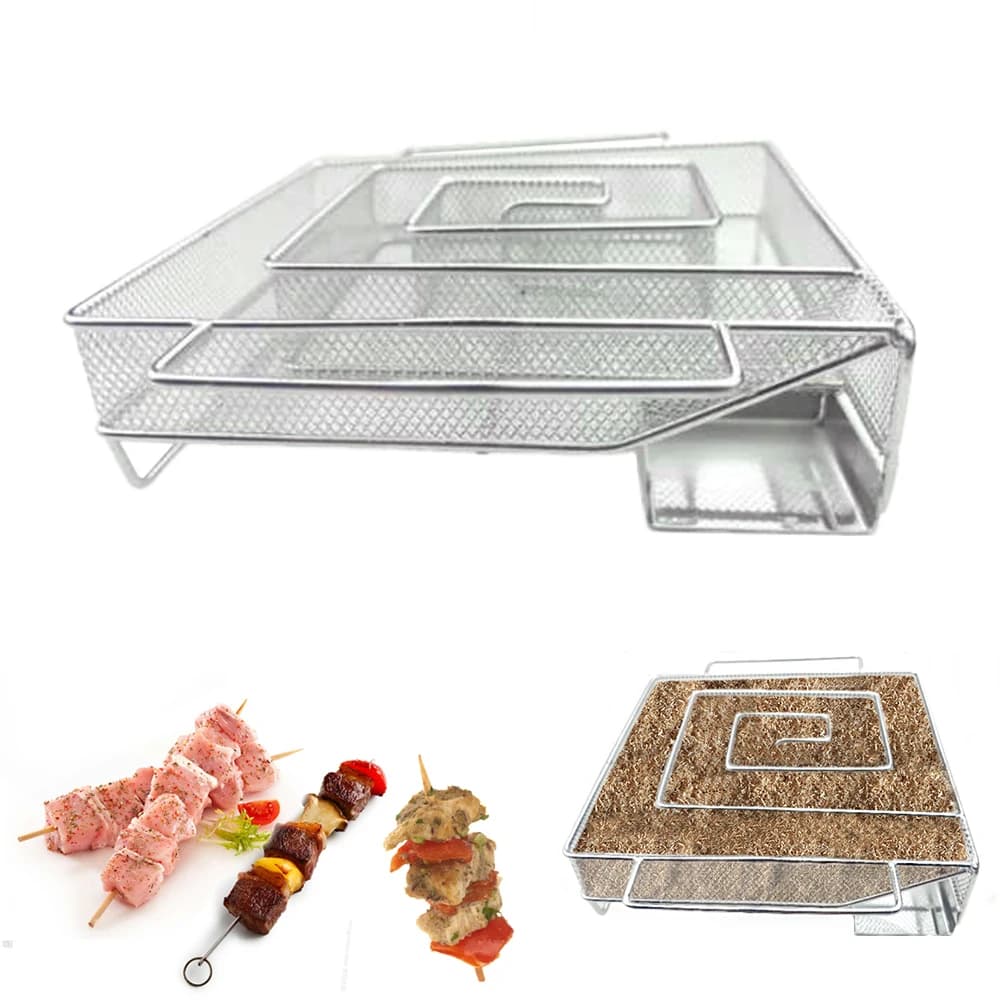 Smoker BBQ Accessories Cold Smoke Generator Steel Barbecue Grill Cooking Tool for Outdoor Salmon Bacon Fish Cold Smoking Box