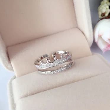 REETI 925 Sterling Silver Crown Anelli Aperti Per Le Donne di Stile Dell'annata Della Signora Prevenire L'allergia Sterling-argento-gioielli
