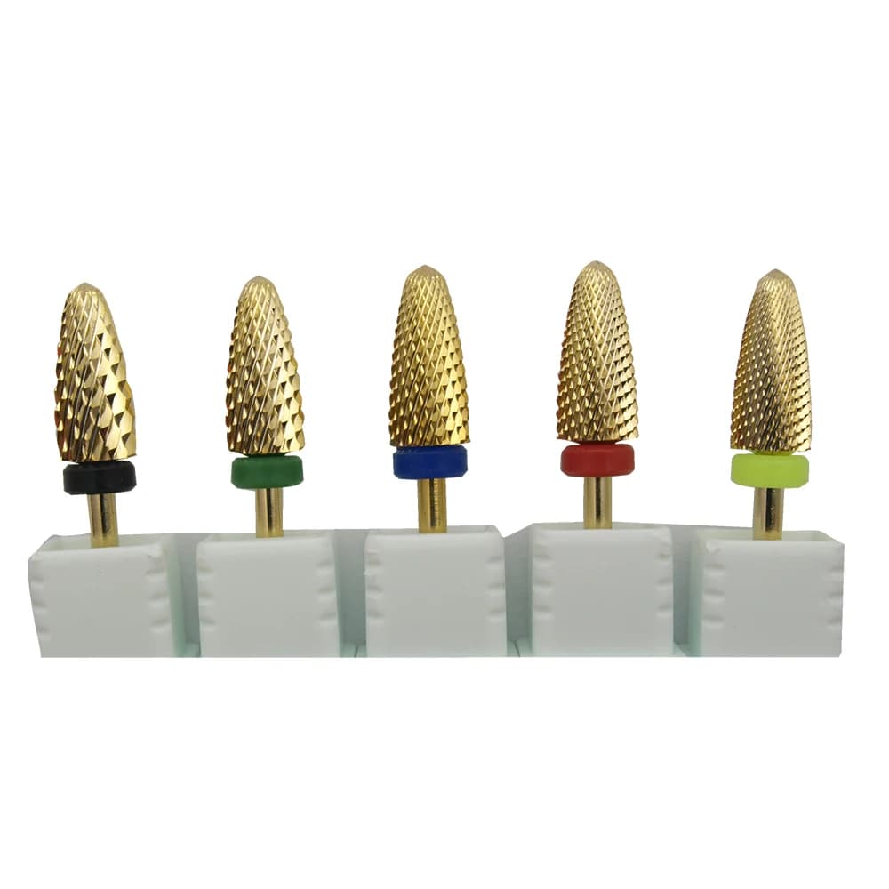 Easy Nail 1pcs punta da trapano per Nail Art in metallo duro con rivestimento in oro per utensili elettrici per Manicure