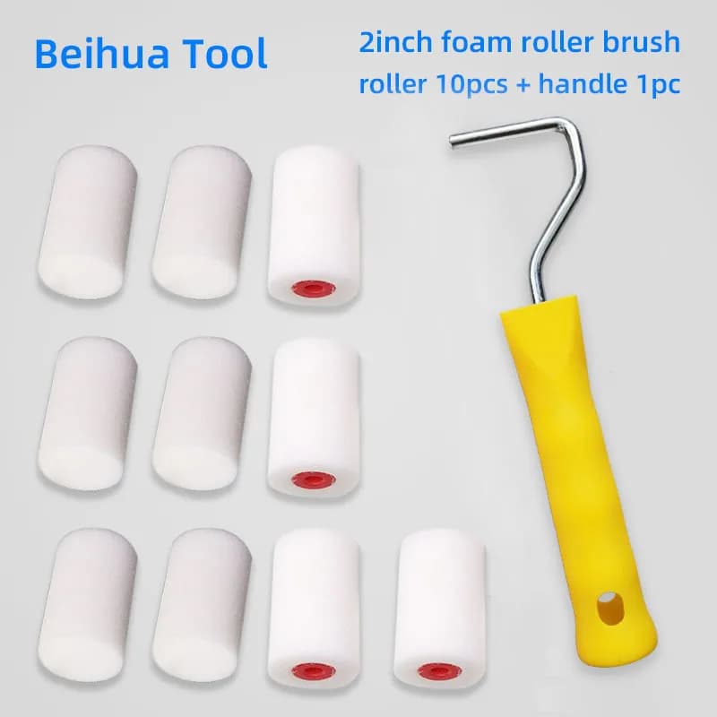 11 pcs/set 2 inch foam roller brush kit kids painting rolls sponge paint rollers for wall decoration brush painting tools