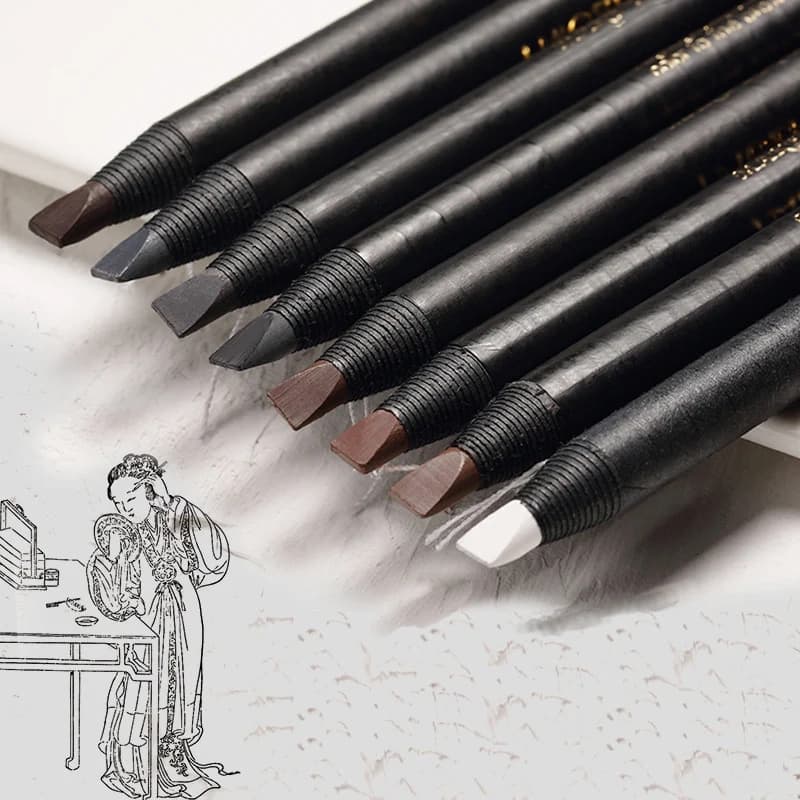 12PCS Eyebrow Pencil Women Cosmetic Wholesale Natural Long-Lasting Brown Black Eyebrows Waterproof HaoZhuang Makeup set Beauty