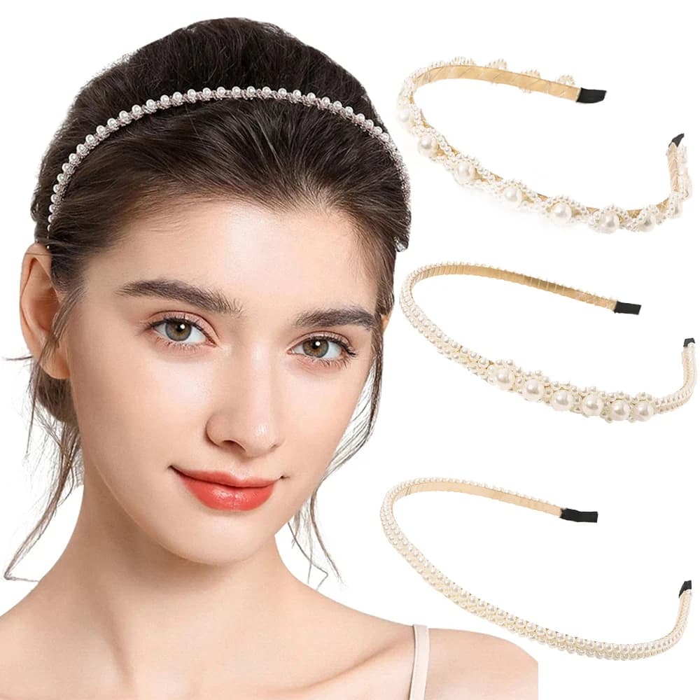Nuove donne perle piene fasce per capelli semplici fascia per capelli cerchi per capelli supporto per fascia ornamento Headbnds accessori per capelli moda donna