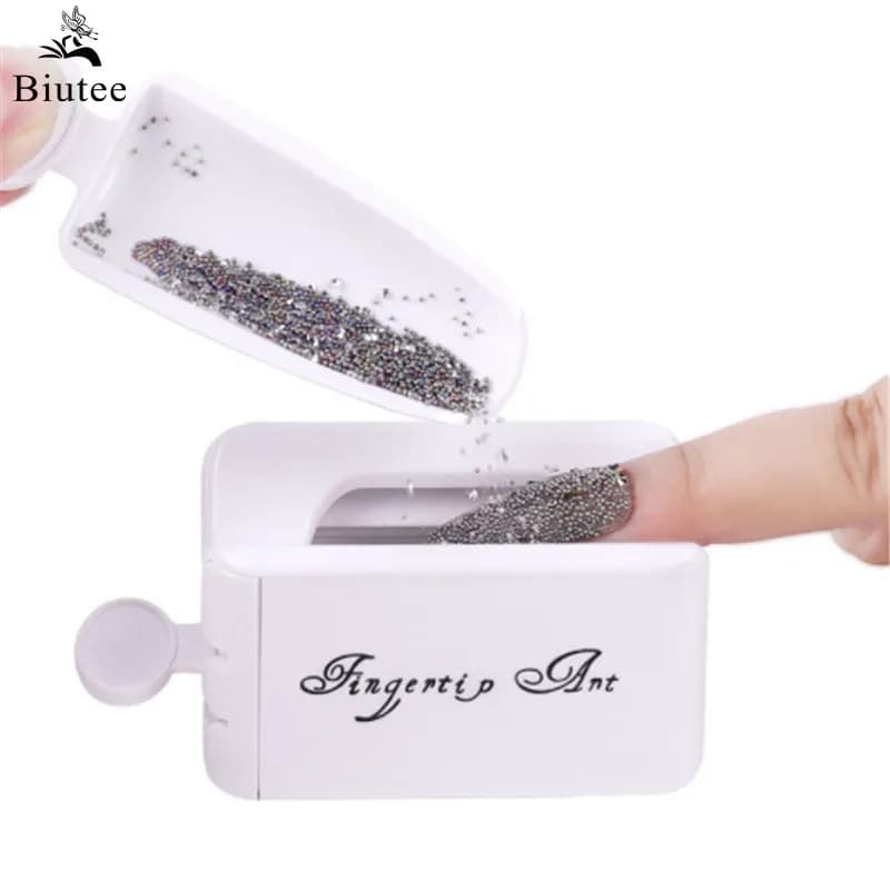 Strumenti per manicure con trapano in polvere per infiltrazione portatile a doppio strato Strumenti per manicure Scatola per riciclaggio di gioielli a forma di scanalatura Contenitore per nail art
