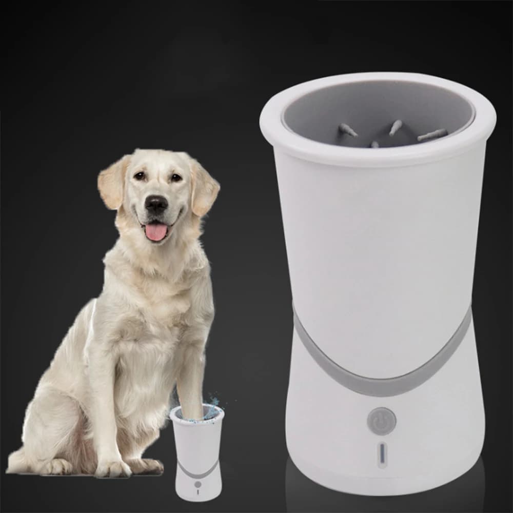 Pulitore automatico per zampe di animali domestici Tazza elettrica per lavaggio piedi di cani e gatti Spazzola per massaggi Strumento di pulizia portatile ricaricabile tramite USB per animali domestici