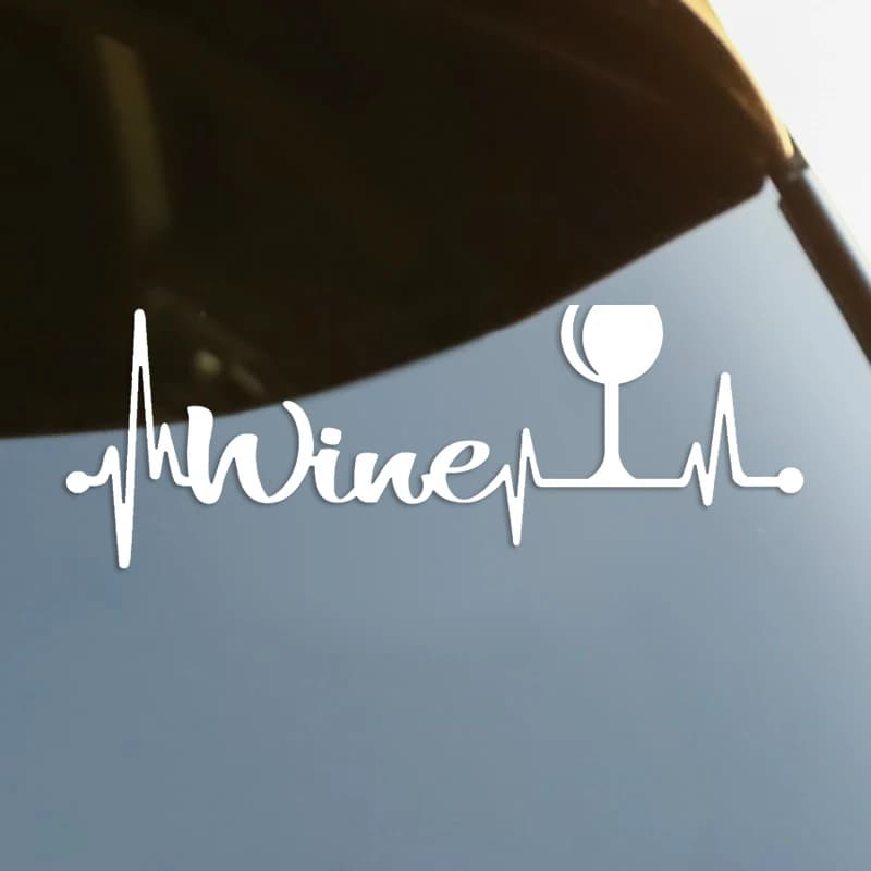 Bicchiere da vino Heartbeat Lifeline decalcomania in vinile fustellato adesivo per Auto decorazioni per Auto impermeabili sul finestrino posteriore del paraurti della carrozzeria # S60274