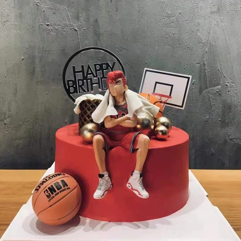 Tema del basket Buon compleanno Cupcake Topper Carino Sport Fans Cake Topper per ragazzi Festa di compleanno Dessert Decorazioni per torte Regalo