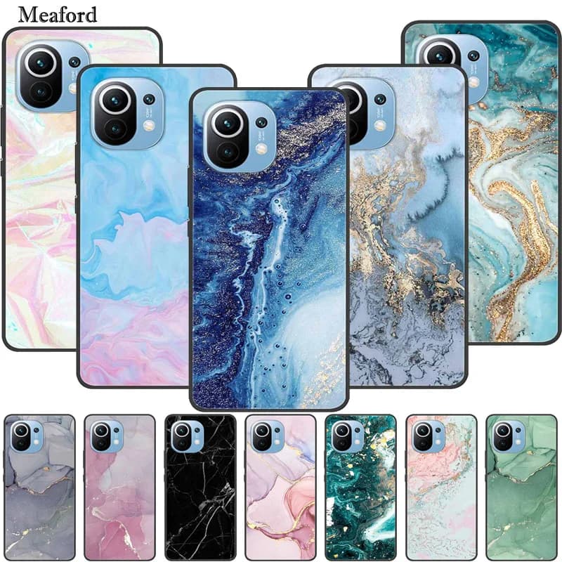Per Xiaomi Mi 11 Lite 5G NE custodia custodia morbida in Silicone TPU di lusso per Xiaomi 11 Lite 5G NE Funda Marble 2109119DG Coque
