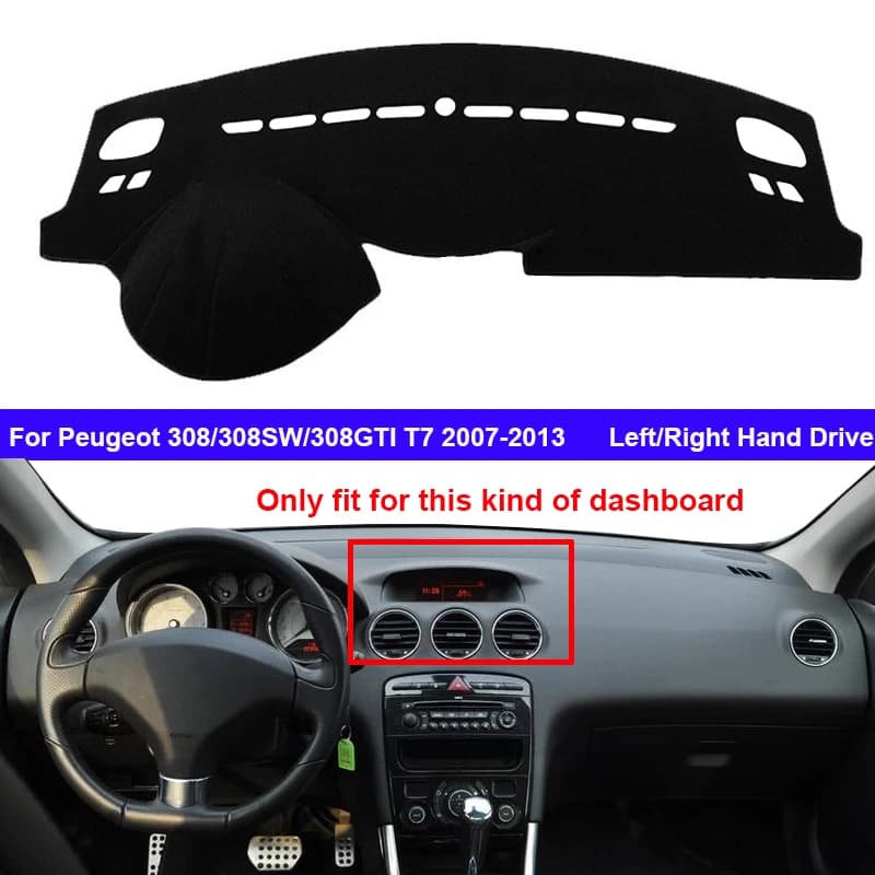 Car Dashboard Cover for Peugeot 308SW 308SW 308GTI T7 2007 - 2013 Auto Dash Zerbino Sunguard Dash Zerbino Pillow cap 2012