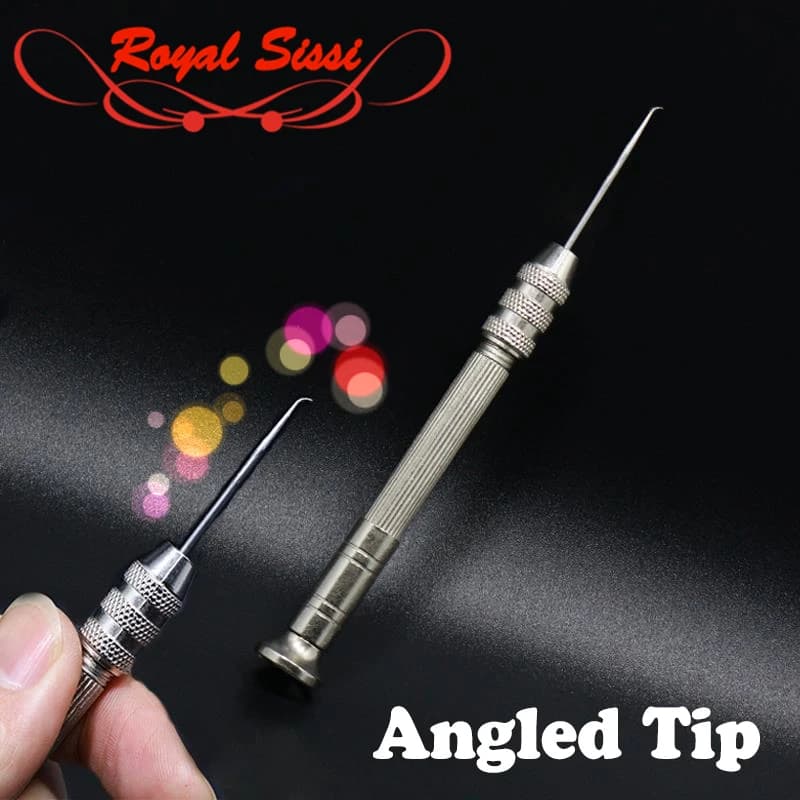 RoyalSissi 1 pz ago ad angolo affilato legatura della mosca bodkin strumenti professionali per legare mosche punta curva bodkin in acciaio per incollaggio dedicato