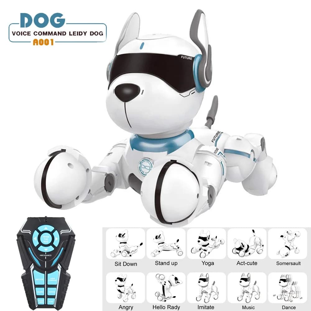 Smart Talking RC Robot Dog Walk Dance Robot interattivo per animali domestici Cane Enciclopedia di controllo vocale Insegnamento dei bambini Giocattoli puzzle intelligenti