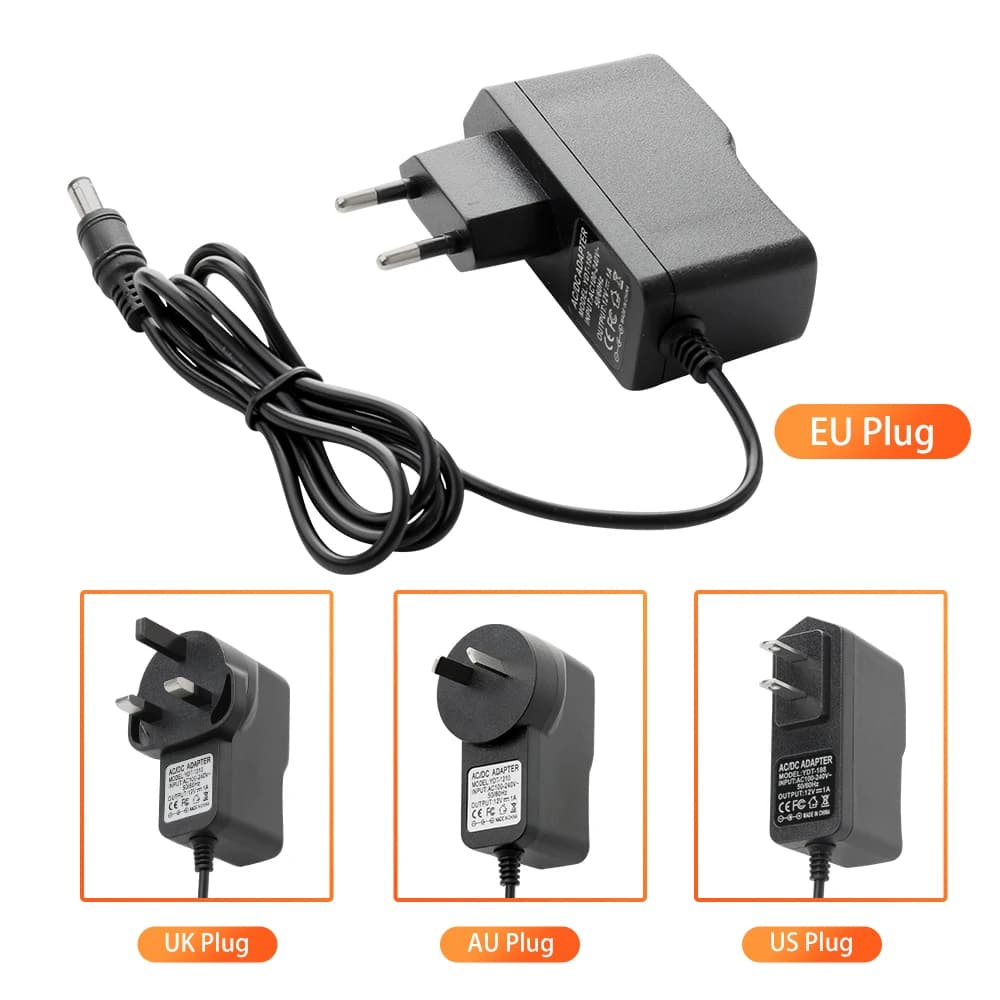 Techage AC 100-240V DC 12V 1A 3 meters AC/DC power adapter charger power adapter for CCTV IP camera 2.1mm * 5.5mm
