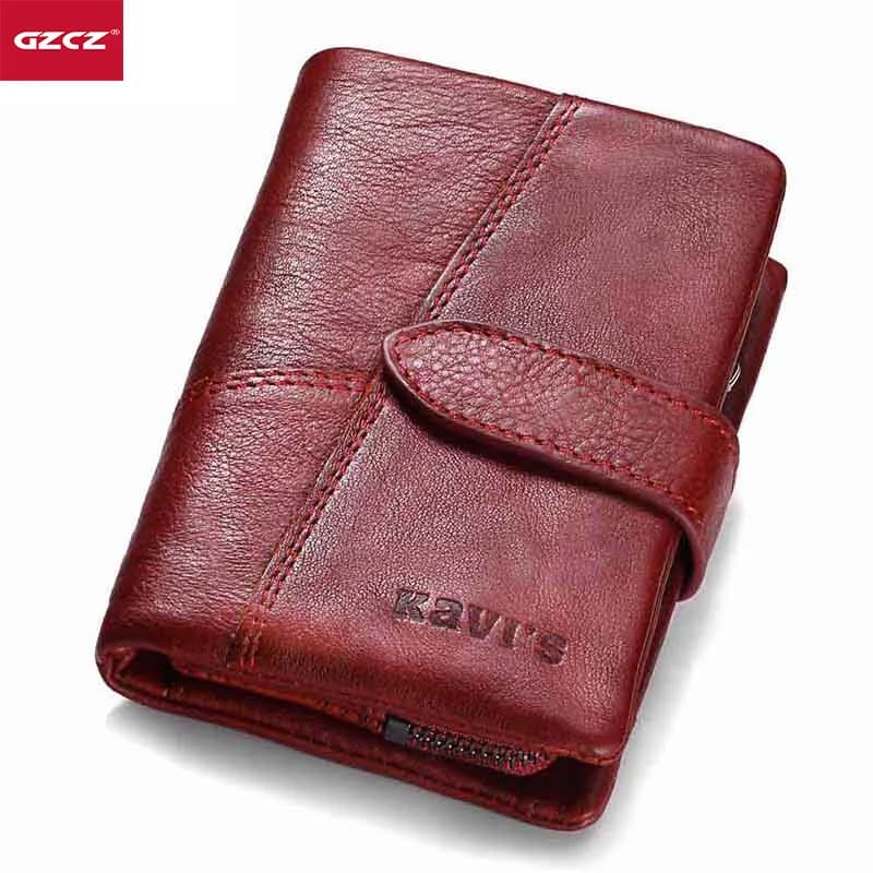 Portafogli da donna in vera pelle portamonete corto di lusso femminile piccolo Portomonee Rfid Walet Lady Perse per ragazze pochette Money Bag
