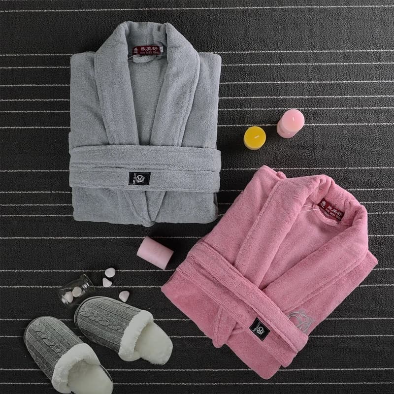Men's bathrobe 100% cotton winter often warm soft men's night shirt in fleece pockets solid color bathrobe along home dress pyjamas