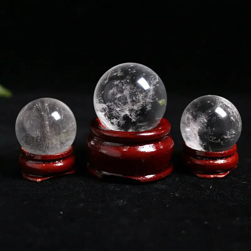 30/40/45/50mm AAA Natural Rock Clear quarzo sfera sfera di cristallo pietra preziosa Reiki guarigione con supporto