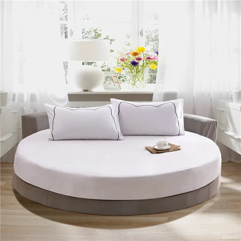Hotel Bed linen Rolled Ribbed Sheets with Romantic Elastic Charm Theme Hotel Mattress Round Diameter Cover 200 Centimeters-220 cm