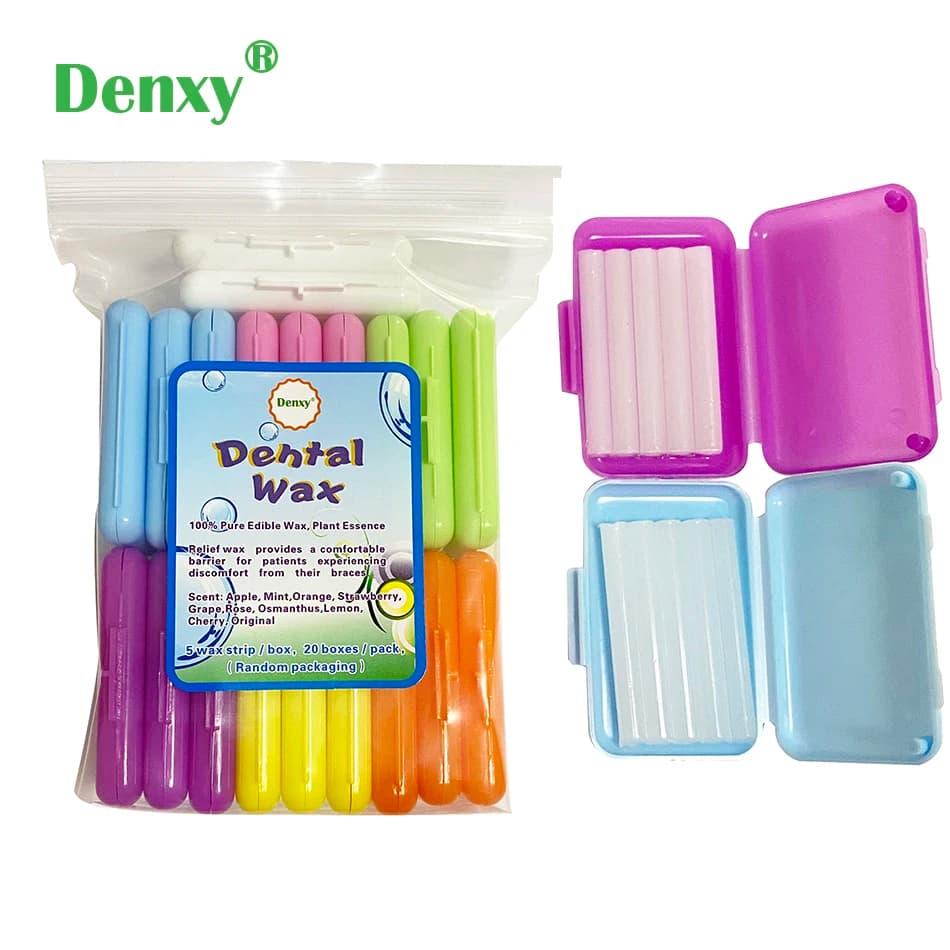 Denxy 20box dental wax suspenders for braces wearer orthodontic wax orthodontic dental care oral stirrups irritation prevent