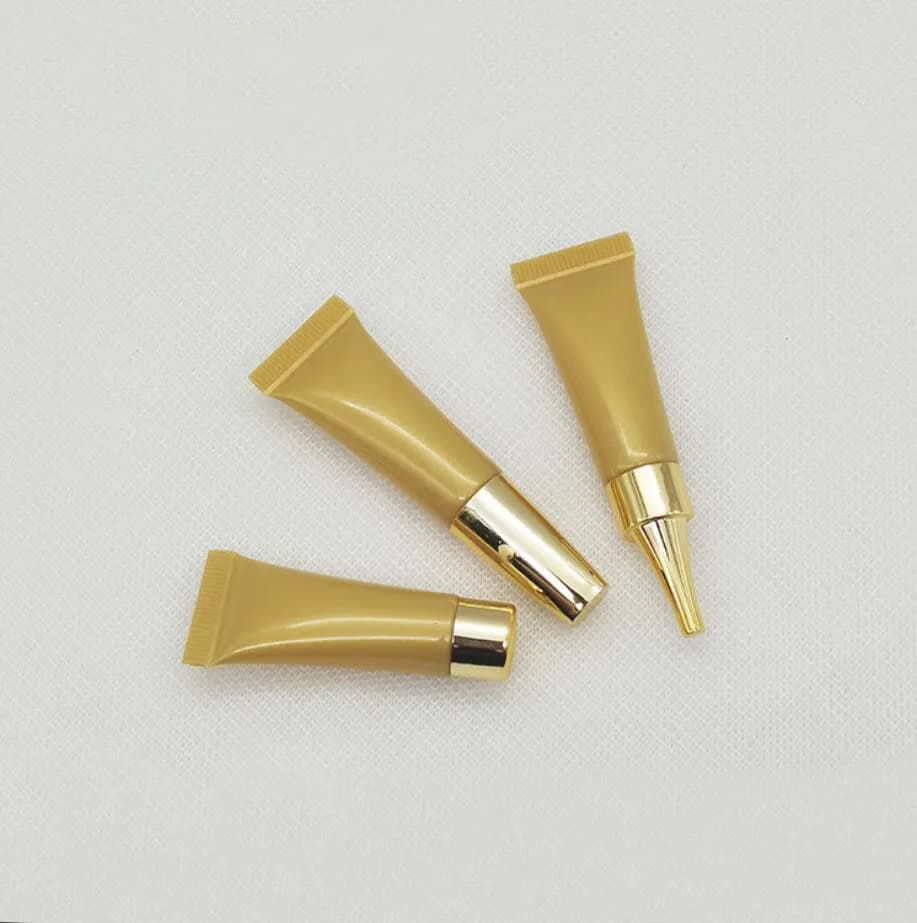 Tubo morbido dorato da 5 ml per campioni cosmetici: crema mani, siero occhi, detergente, fondotinta, essenza, lozione - Confezione in tubetto