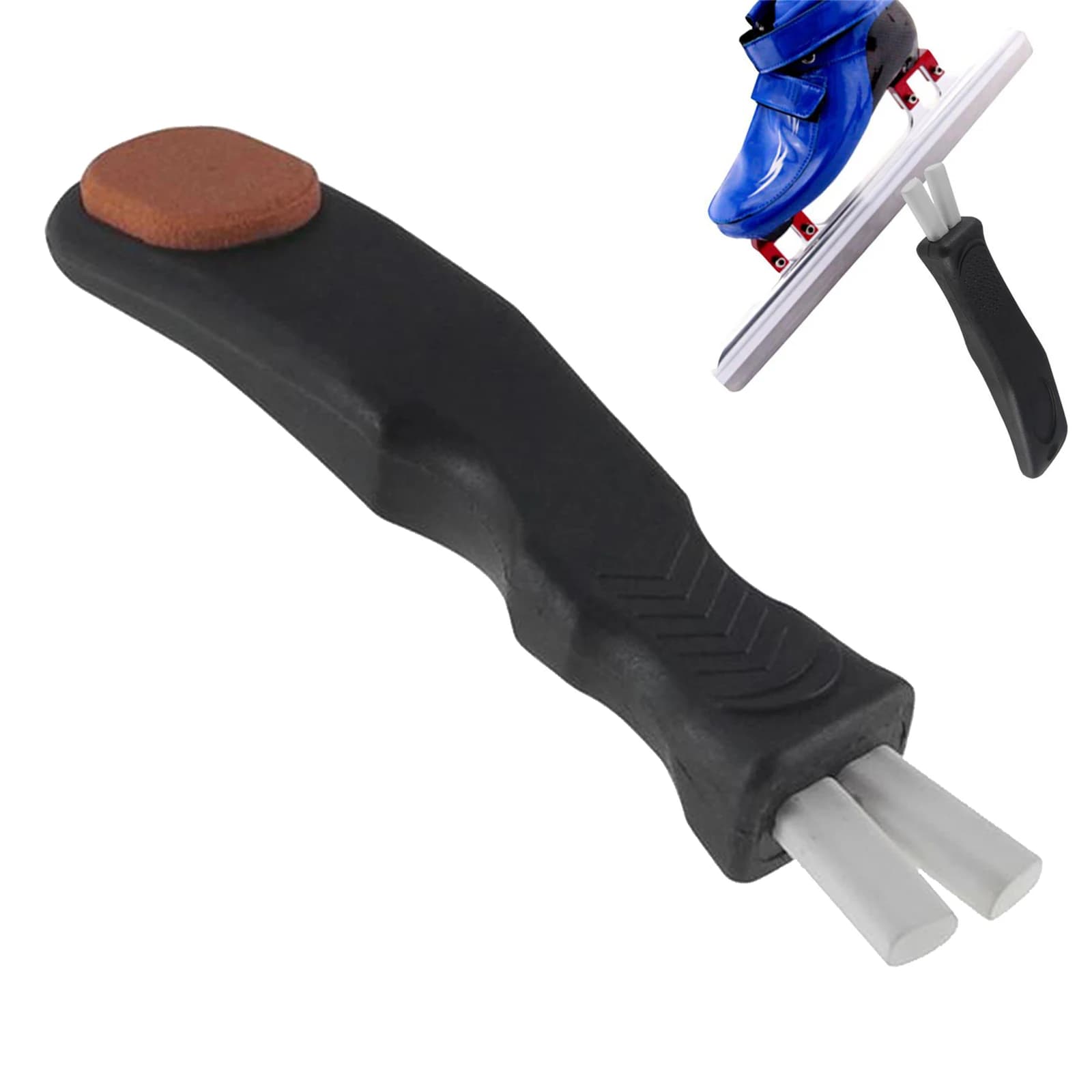 Affilacoltelli per pattini da Hockey su ghiaccio, potenziatore del bordo della lama portatile-riparazione prima del pattinaggio su ghiaccio per pattini da figura, pattini da portiere