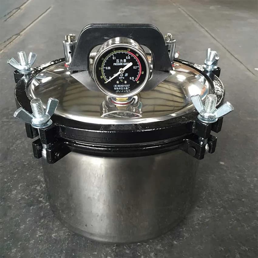 Sterilizzatore a Vapore Portatile in Acciaio Inox da 8L, Pentola Autoclave per Sterilizzazione ad Alta Pressione