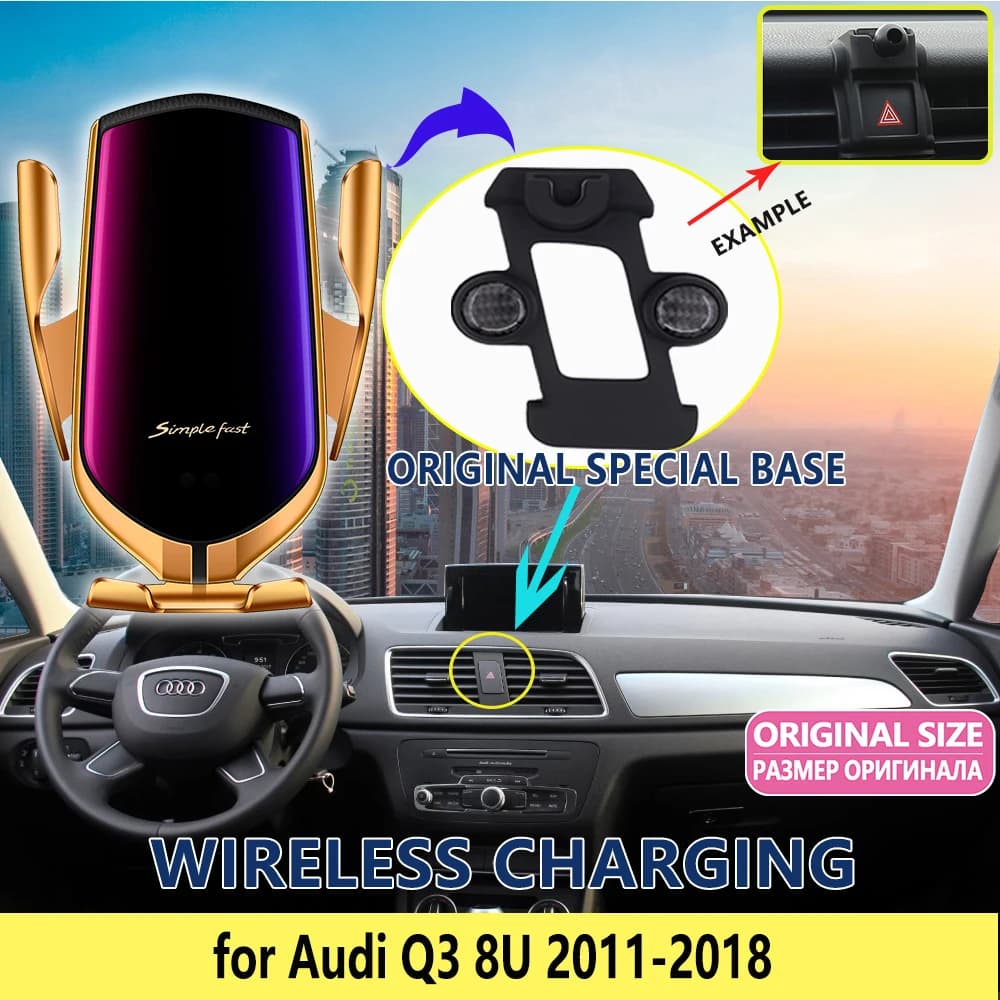 Supporto per telefono cellulare per auto per Audi Q3 8U 2011 2012 2013 2014 2015 2016 2017 2018 Supporto di ricarica Accessori auto per iPhone