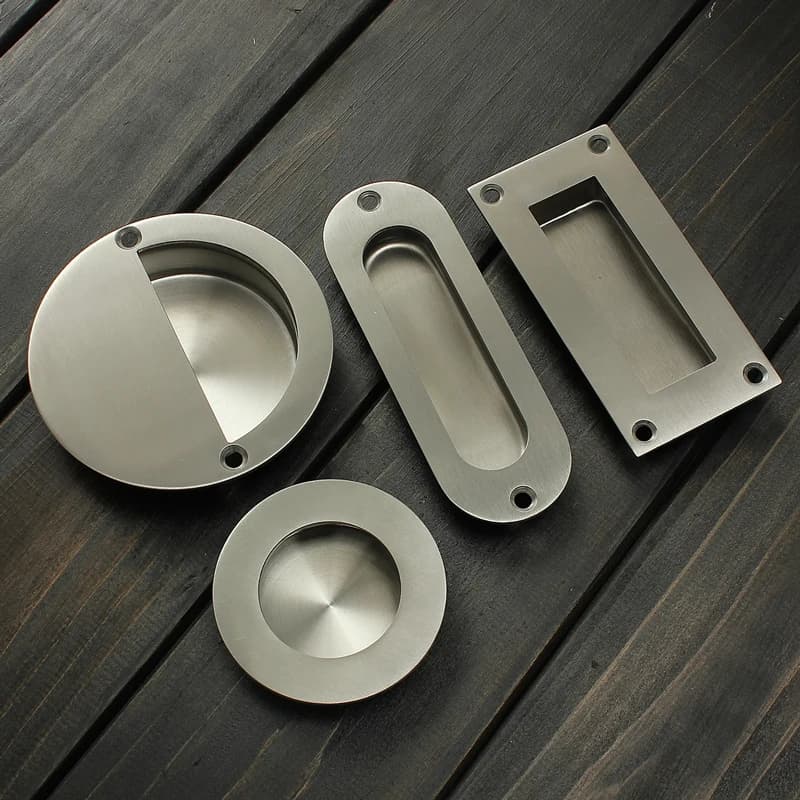 Maniglia per porta in acciaio inossidabile incasso a incasso circolare ovale rettangolare cassetto Hardware incorporato per strumenti domestici nave libera