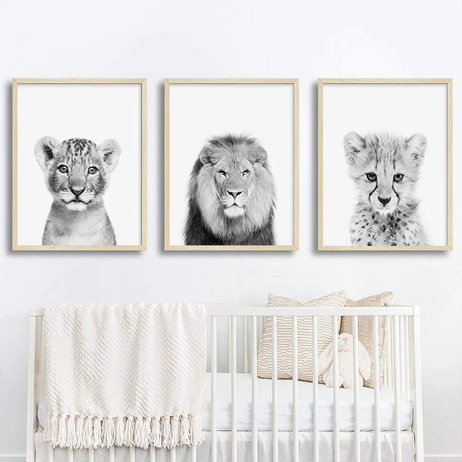 Posters & Prints African Black & White Paintings on Canvas Wall Images for Kids Room Decoratives for Home Without Frame