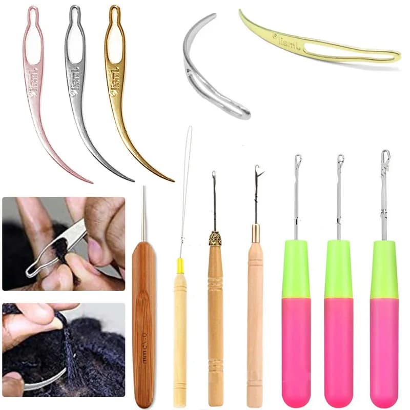 1pc Crochet Dreadlock Aghi Metallo Dreadlocks Ganci Manutenzione Intrecciare I Capelli Strumenti per Treccia Mestiere Maglia Per Lo Styling Dei Capelli 12 Stile
