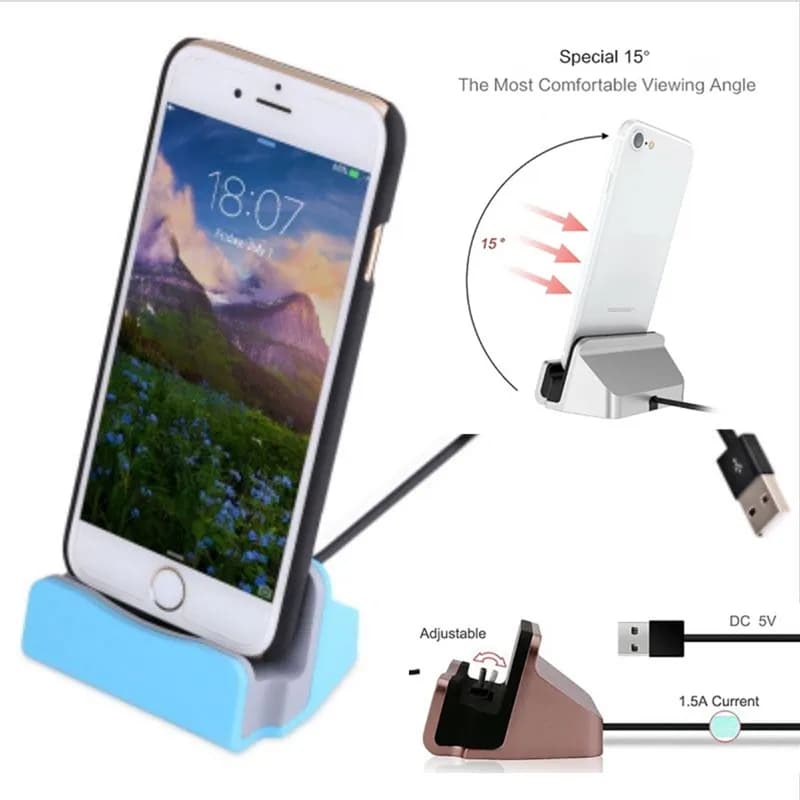 Cavo USB adattatore di sincronizzazione Dock di ricarica per iPhone 12 mini 11 Pro Max SE 2020 Poco X3 M3 F3 5G tipo C supporto per stazione di ricarica