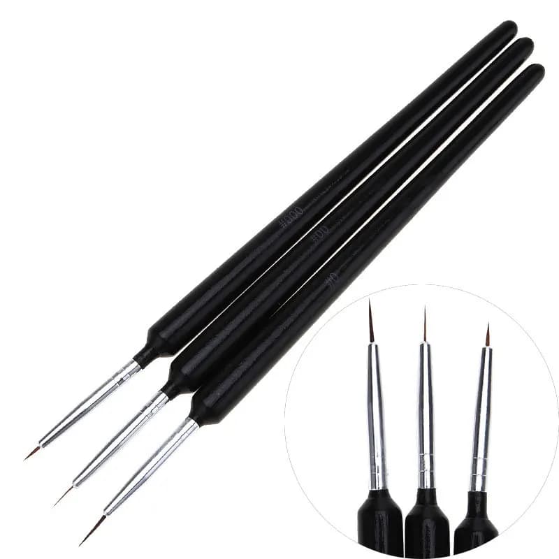 3 pz/set acrilico nail art pennello sottile nail liner penna linee francesi strisce fiore griglia disegno punteggiatura pennelli strumenti per manicure