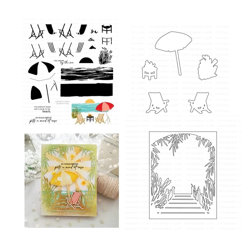New Metal Cutting Dies for Manualidades Scrapbook Paper Making Beach Rest Embossing Frames Clear Stamps Set