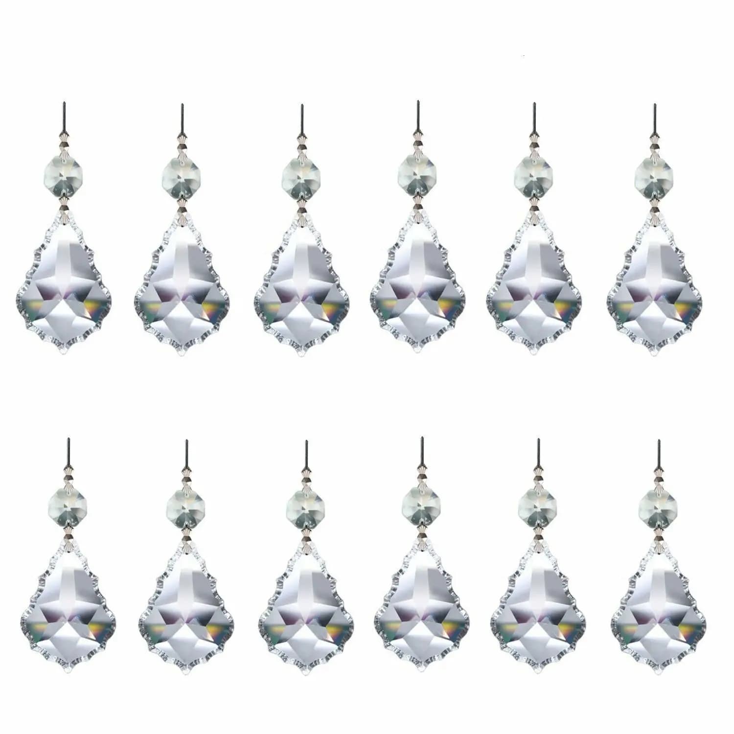 Camal 10PCS CLEAR CHANDELIER CRYSTAL LAMP PARTS GLASS PRISMS 38MM MAPLE LEAF HANGING PENDANT SUNCATCHER PARTY HOME WIDOWNS DIY
