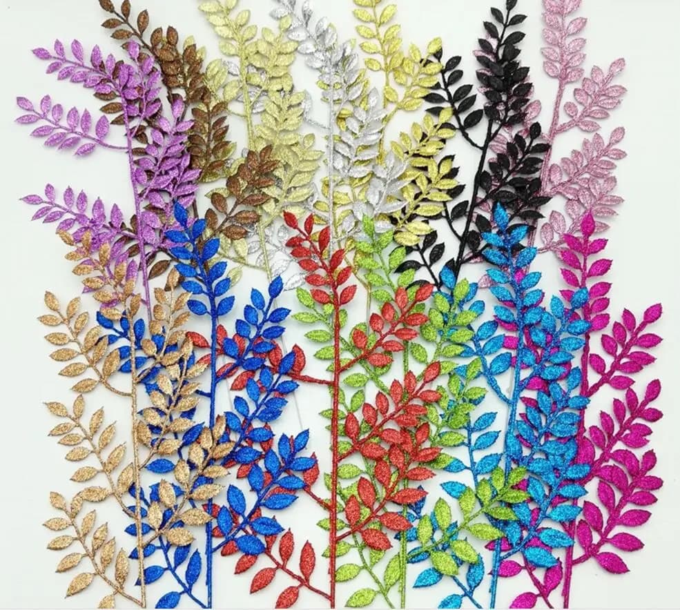 20 pcs 45cm Artificial Glitter Melon Seed Fin For Floral Composition Wedding Christmas Tree Home Garden Decoration