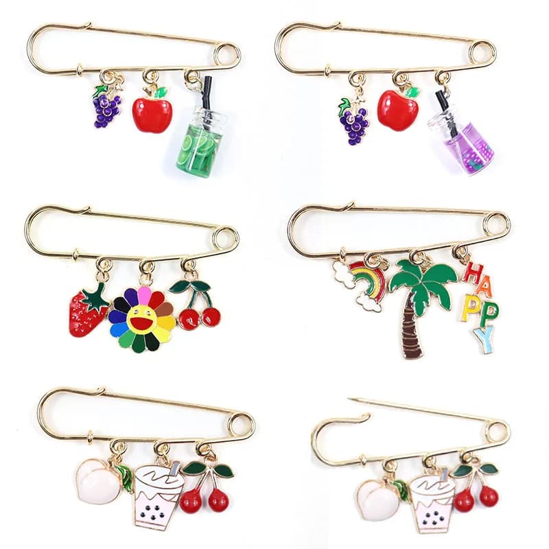 Spille e spille da frutta s spilla con fragola ciliegia spilla con fibbia spilla da donna s ragazza zaino per bambini decorazione Pin