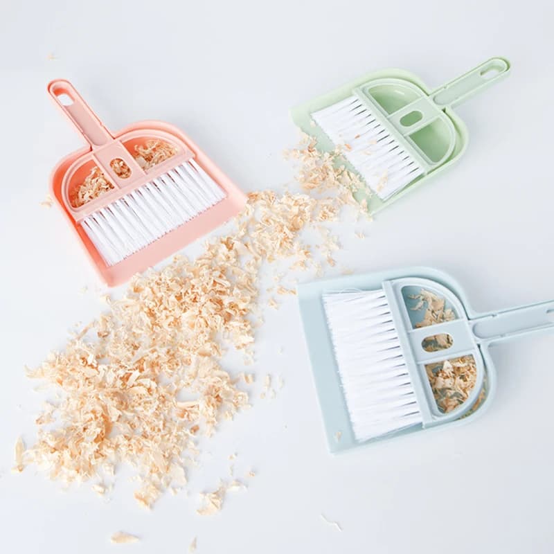 Paletta per criceti per gatti Set di scopa piccola Strumenti professionali per la pulizia degli animali domestici Coniglio Pooper Scooper Guinea Pig Accessori per scopa da toilette