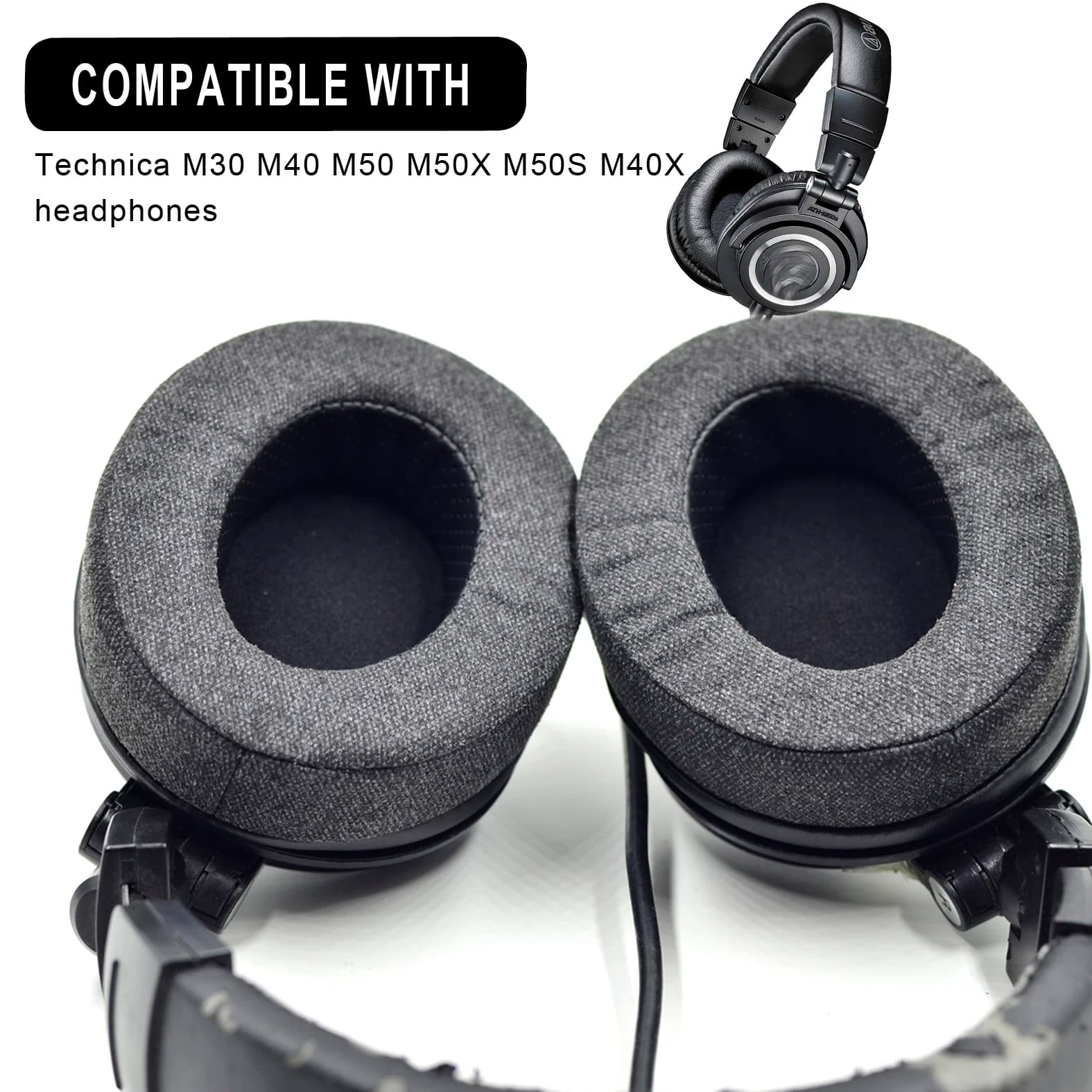 Nuovo aggiornamento cuscinetti auricolari in pelle e Memory Foam cuscinetti auricolari per Audio technica M50 M50S M50X M40 M40S M40X cuffie