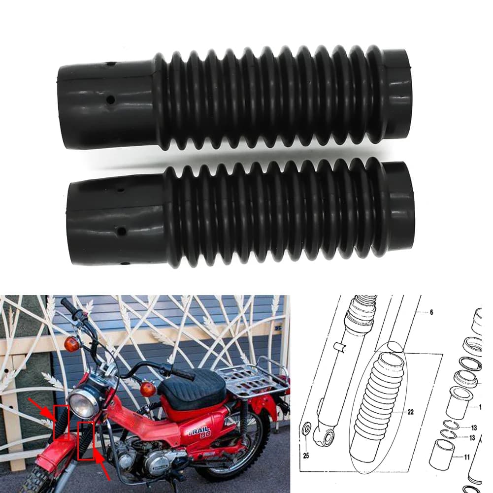 Stivali forcella moto ghette copri ammortizzatore Set di stivali per Honda S90 CT 90 110 CB 125 Trail sostituire 51611-459-880