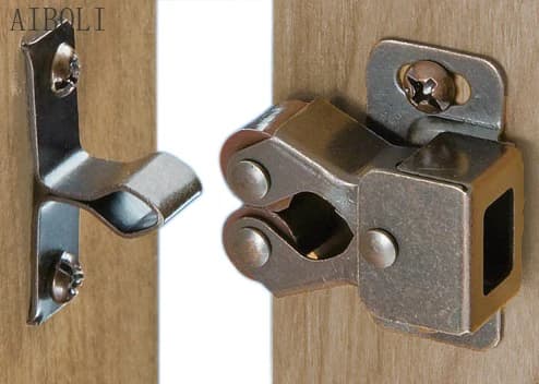 Fermaporta per mobili Chiusura a rullo per porta dell'armadio color rame antico Chiusura doppia doppia con attacco e viti gratuite