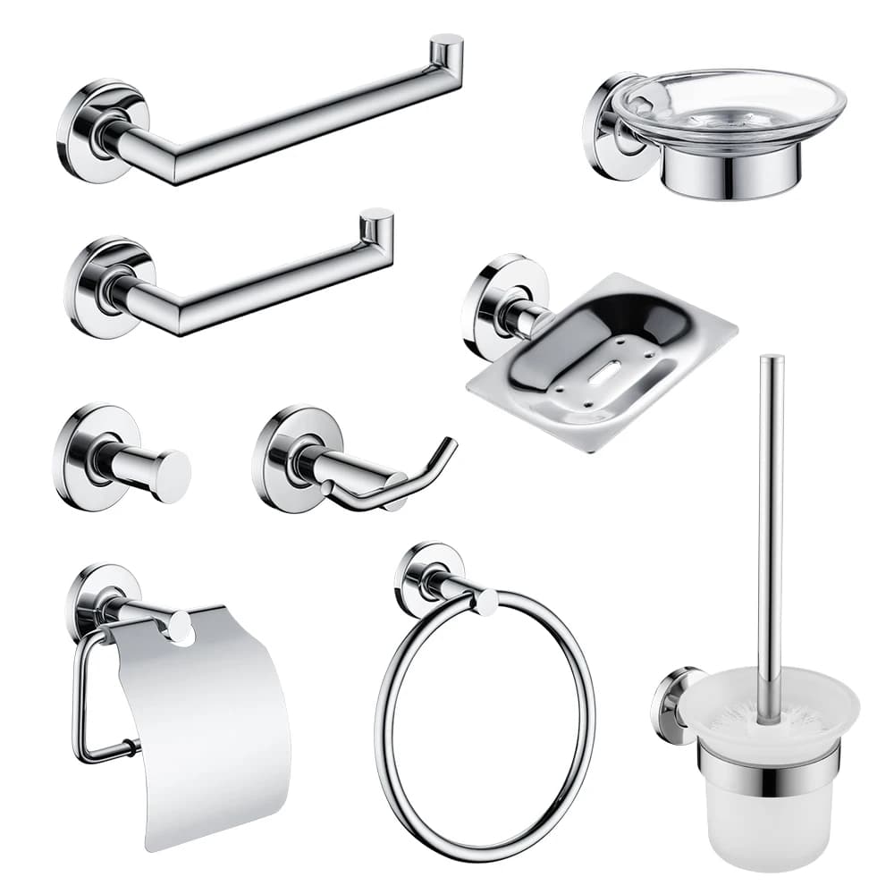 304 In Acciaio Inox Cromato Lucido per Montaggio A Parete Set di Accessori per il Bagno Barra di Tovagliolo di Carta Igienica Pennello Titolare Accessori Per il Bagno Set